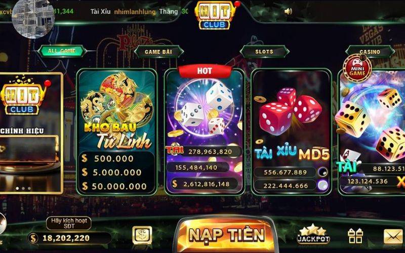 Sảnh chơi HIT CLUB - Đắm chìm trong những trò chơi đỉnh cao